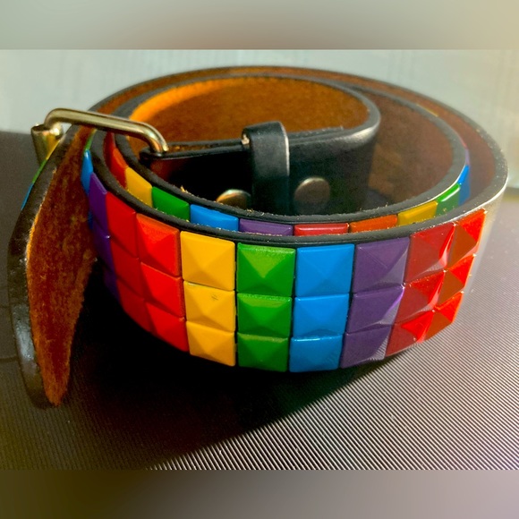 Multi Coloured Belt Unisex Rainbow studded belt (Last 4 left)!! - Picture 3 of 7